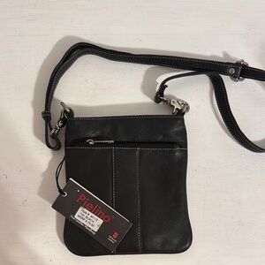 Pielino Black Leather Crossbody Bag